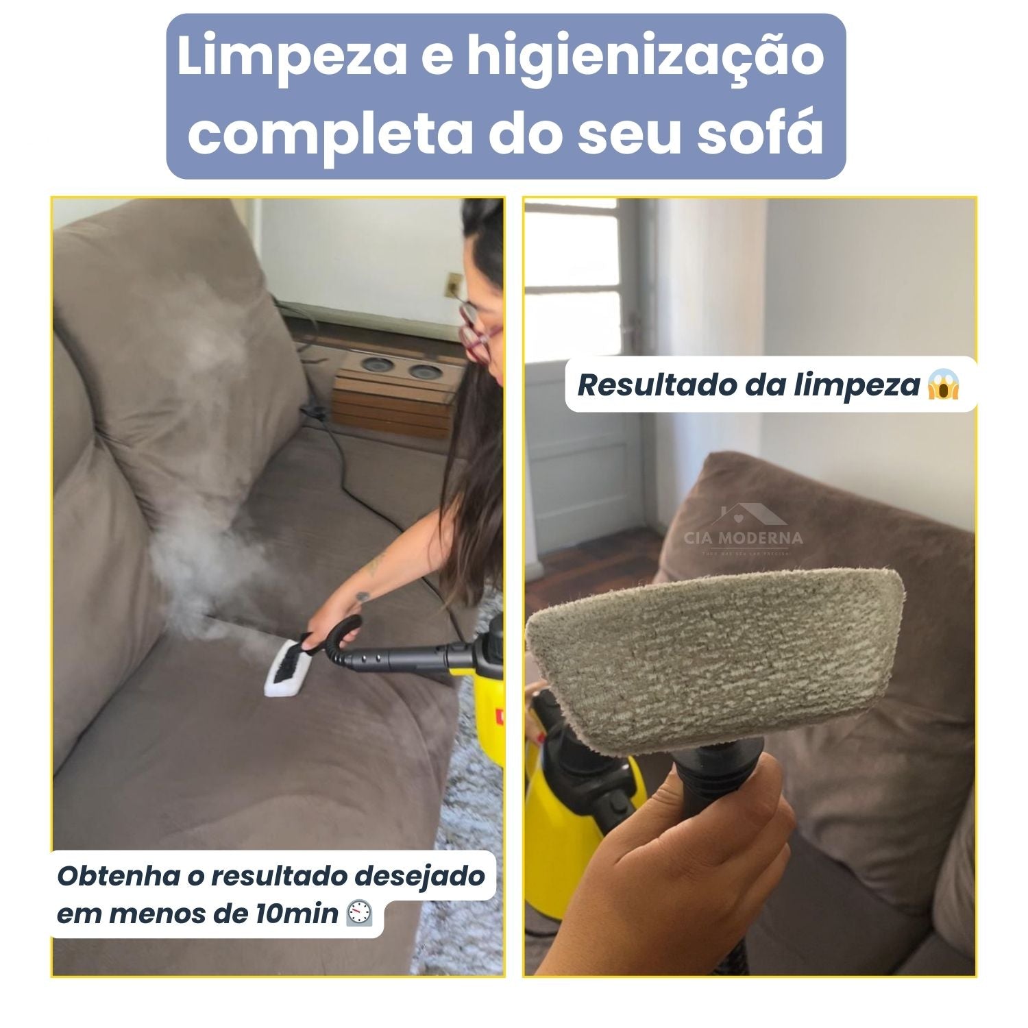 Limpador à Vapor + 9 acessórios + Frete Grátis na sua 1ª compra